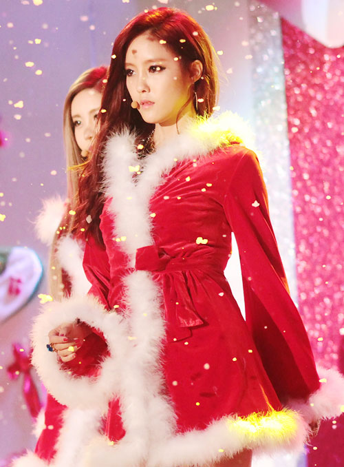 tara hyomin kpop sexy santa girl christmas 2015